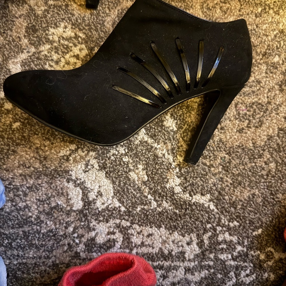 Elegant suede Black Women's Ankle Boots